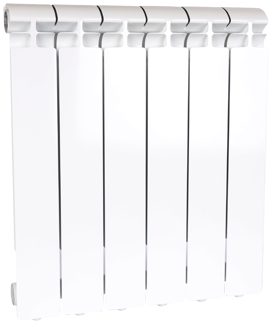 Радиатор алюминиевый ALPHA 500 6 секций боковое подключение (белый RAL 9016) STOUT SRA-2310-050006