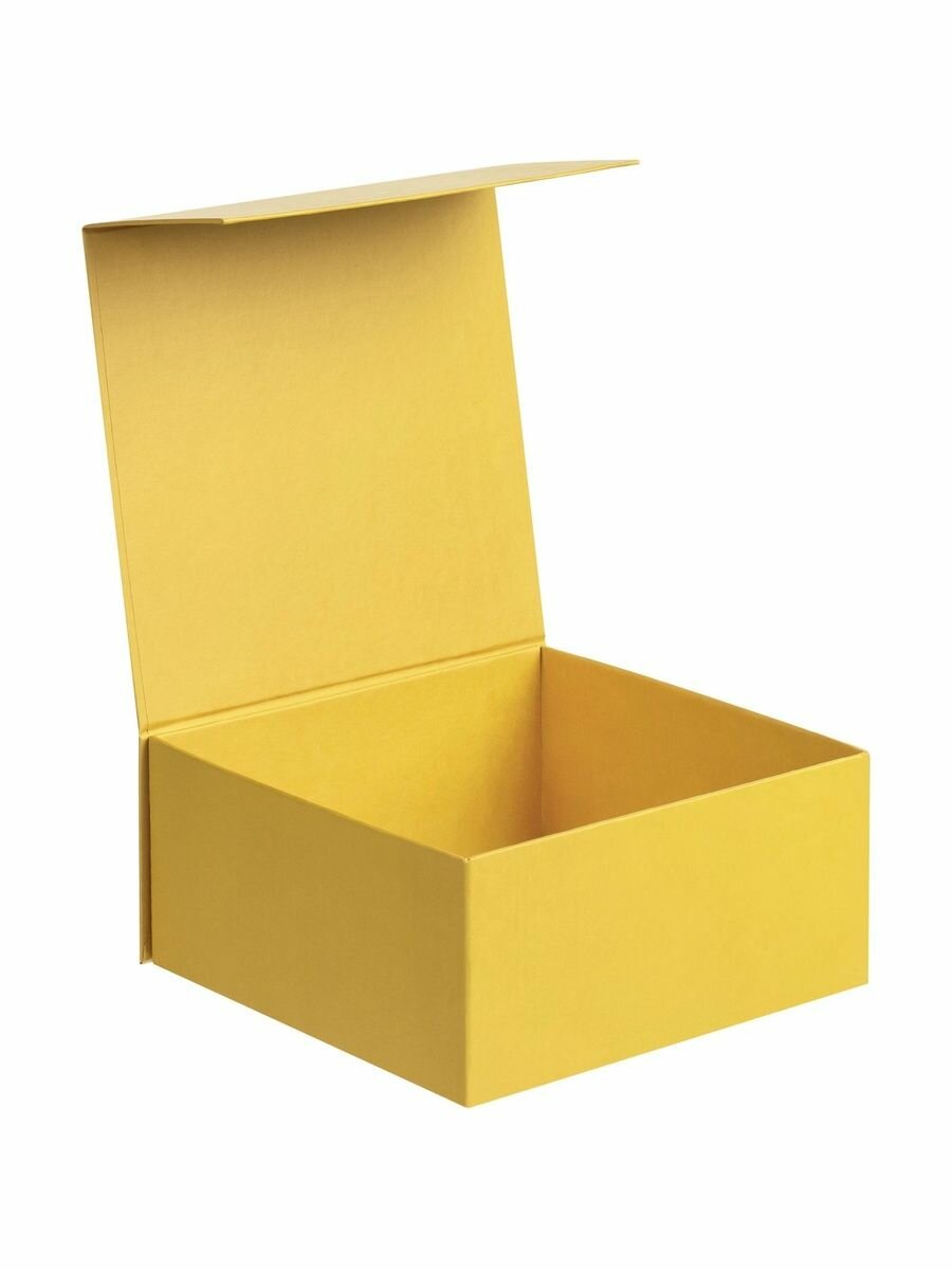Коробка подарочная для хранения магнитный замок 195х188х87 желтая упаковка подарка на День Рождения