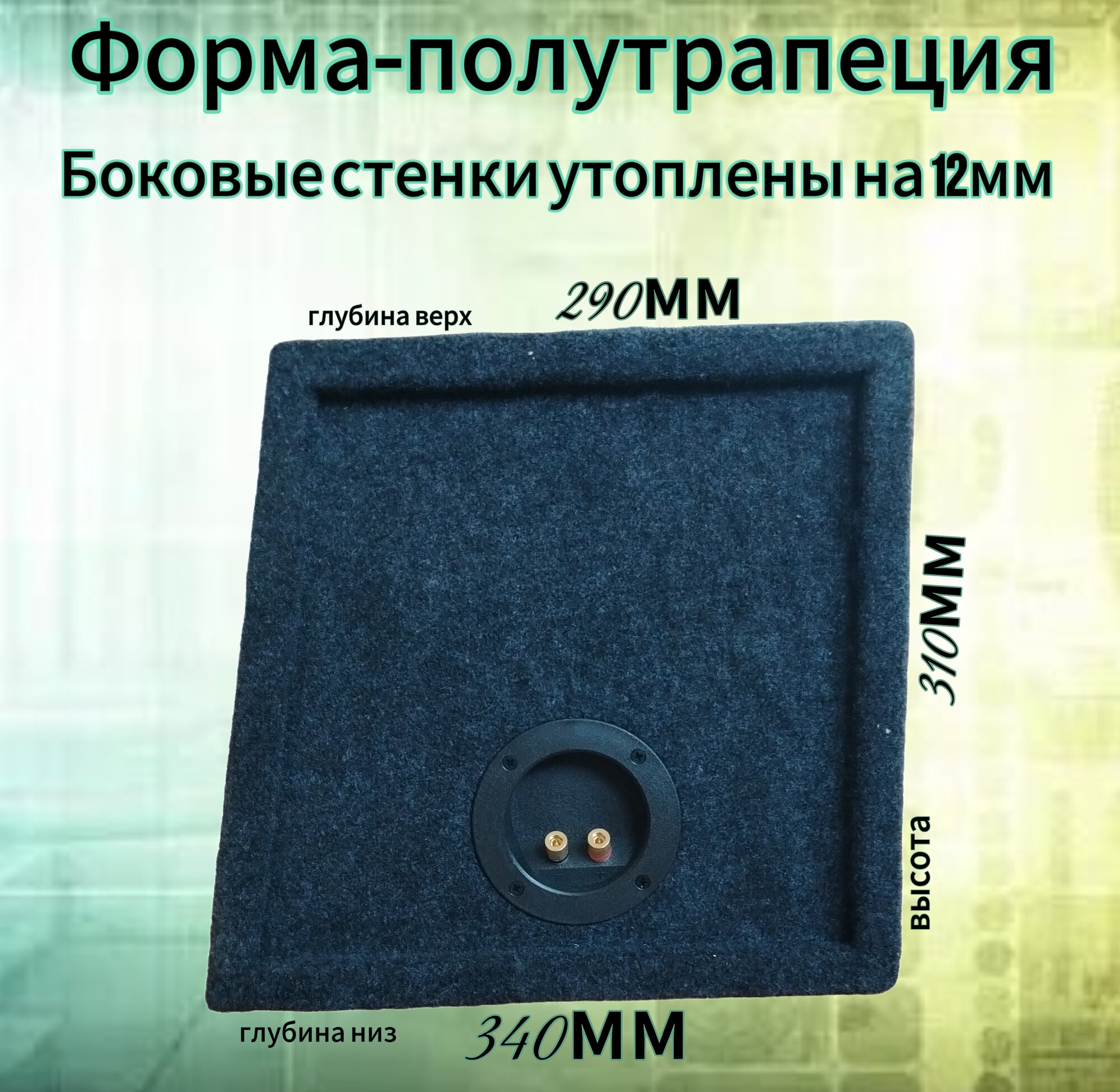 Короб для сабвуфера 10дюймов с ЩФИ, 31л — фото 1