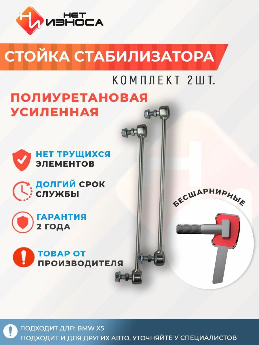 Стойки стабилизатора полиуретановые усиленные NL306 (левая и правая) BMW Х5