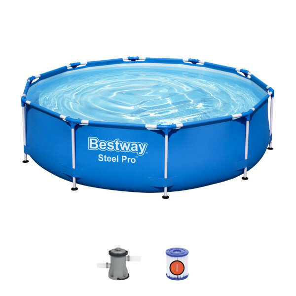 56679 Bestway Круглый каркасный бассейн 305х76см + фильтр-насос