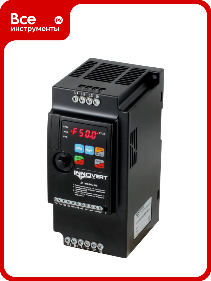Преобразователь INNOVERT ISD mini PLUS, выходной ток 6.8 А 3,0 кВтx380 В ISD302M43E