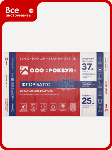 Изображение товара Теплозвукоизоляционная плита RWL флор баттс 25 мм 333504