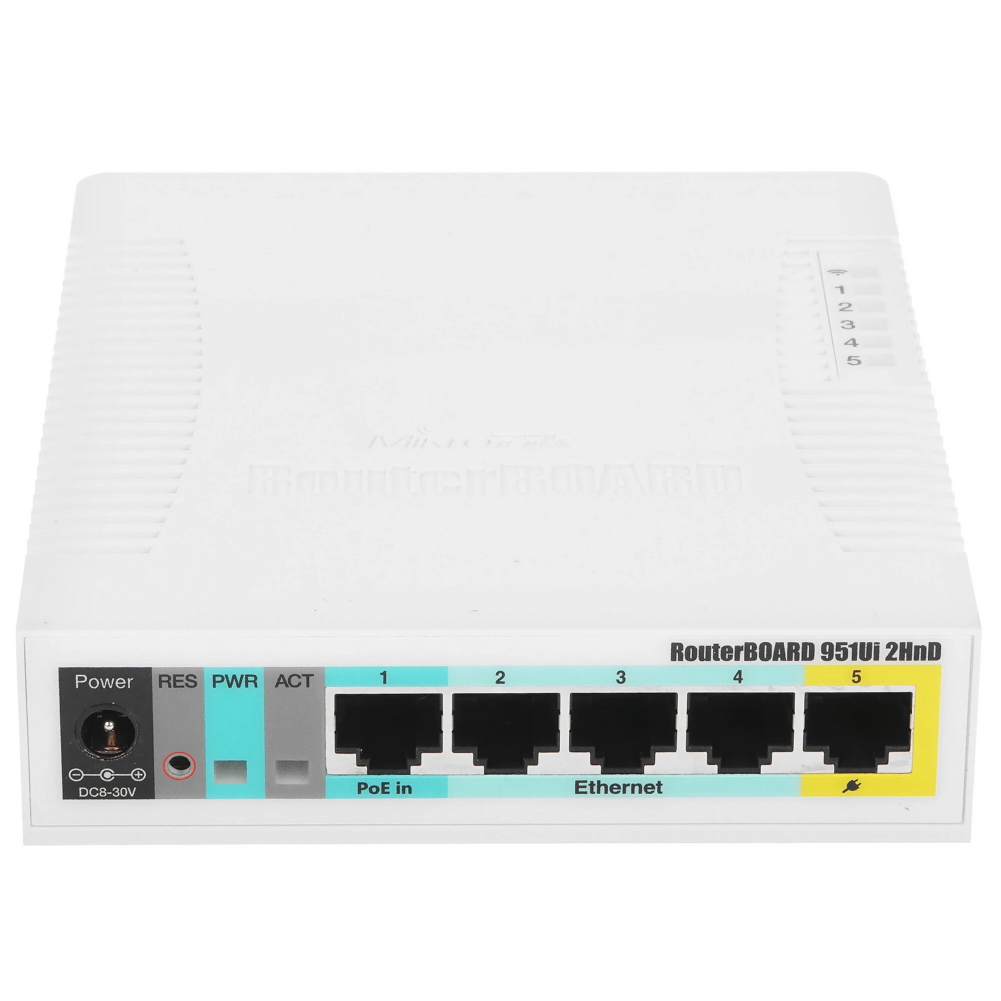 Wi-Fi роутер MikroTik RB951Ui-2HnD, Wi-Fi 4, N300, 2.4ГГц, 5 LAN, 1xUSB, белый