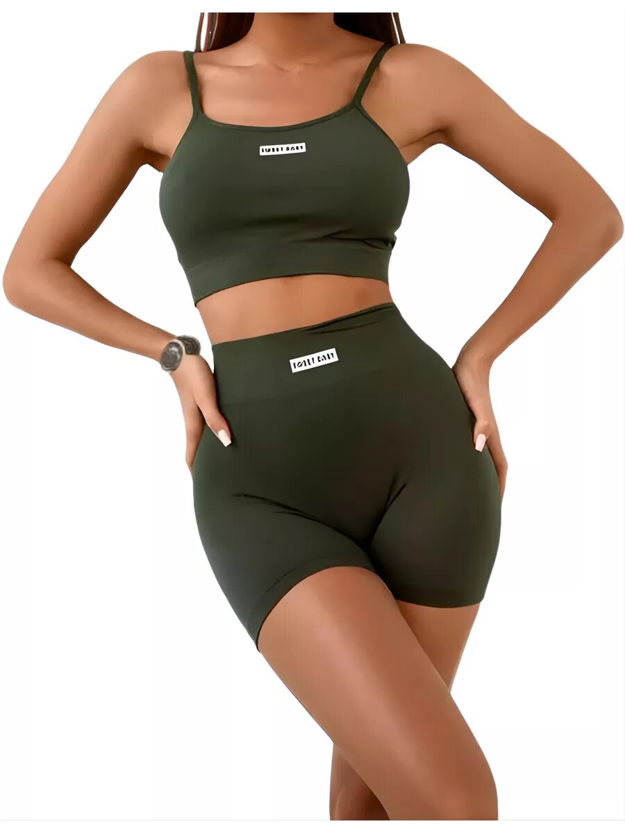 Комплект одежды  для фитнеса размер 40-44 хаки