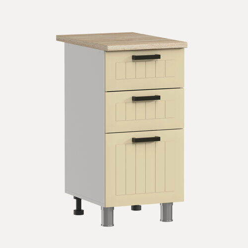 Изображение товара ARNIKA Кухонный модуль напольный с ящиками без столешницы 40 см крем мдф