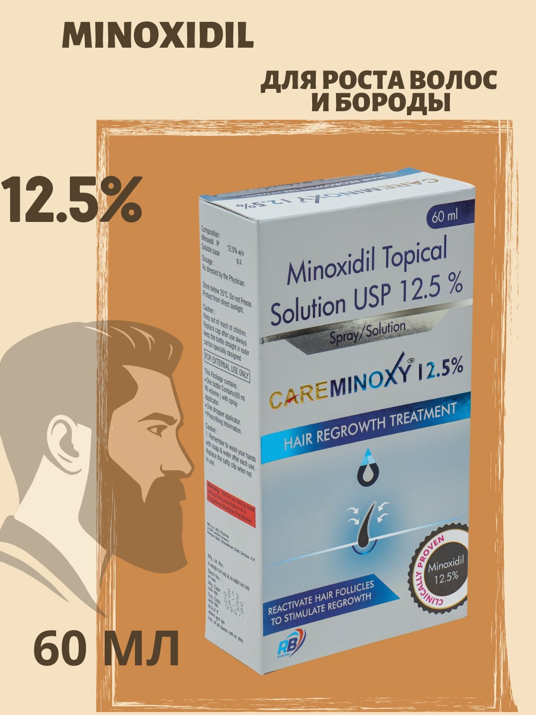 Миноксидил 10 Mitoxess Minoxidil Topical Solution USP, для роста волос и бороды