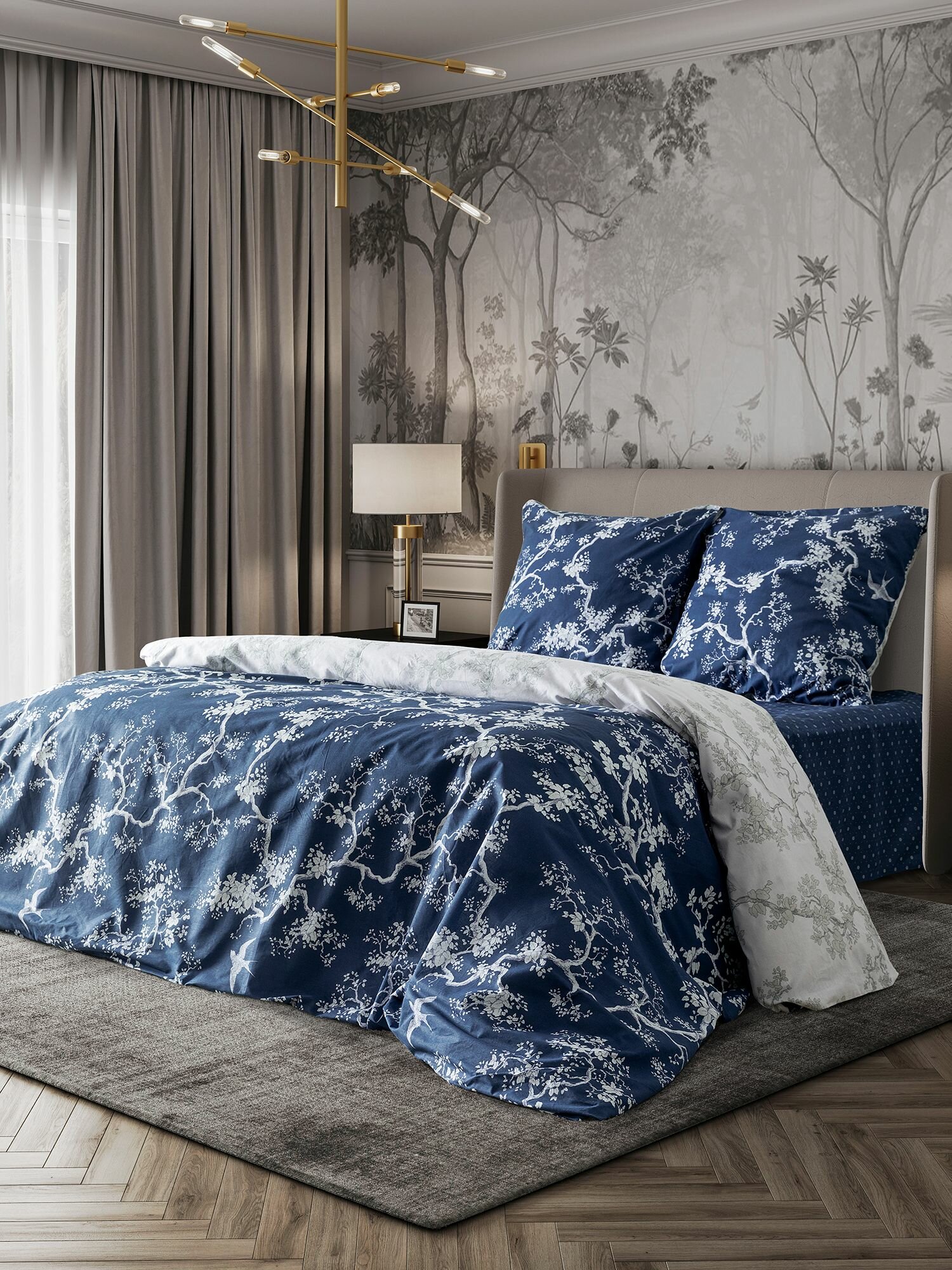 Mia Cara Комплект постельного белья Dolce Vita, Поплин, 2х спальный, нав. 70х70, Chinoiserie blu — фото 1