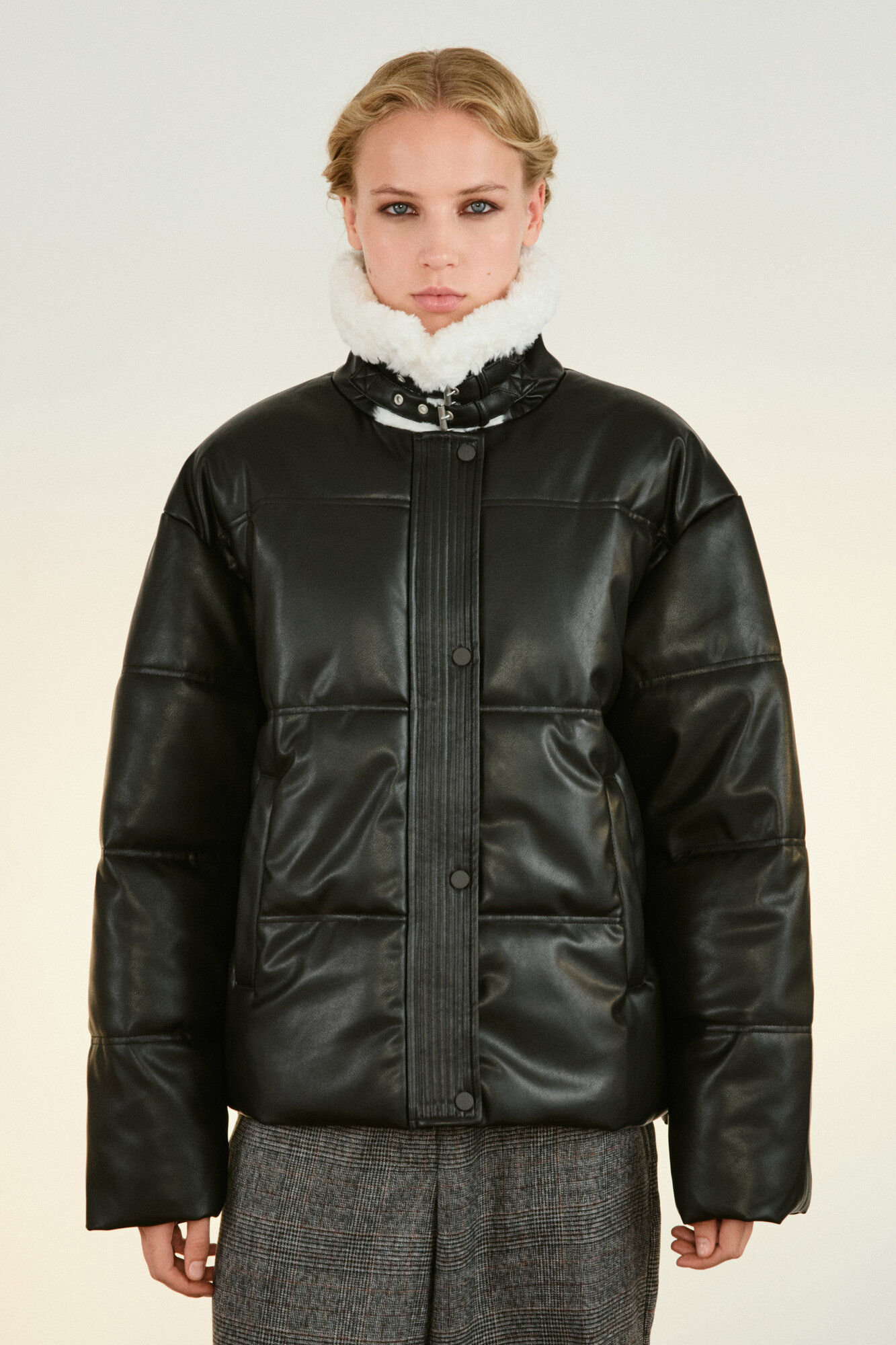 Куртка кожаная Befree Woman Mix&Match, размер L, черный — фото 1