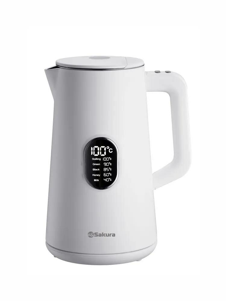 Электрический чайник SAKURA SA-2171W объем 1.50 л мощность 1800 Вт с подсветкой белый