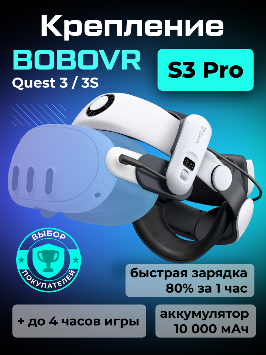 Крепление для Oculus Quest 3/Oculus Quest 3S BOBOVR S3 Pro Super Strap