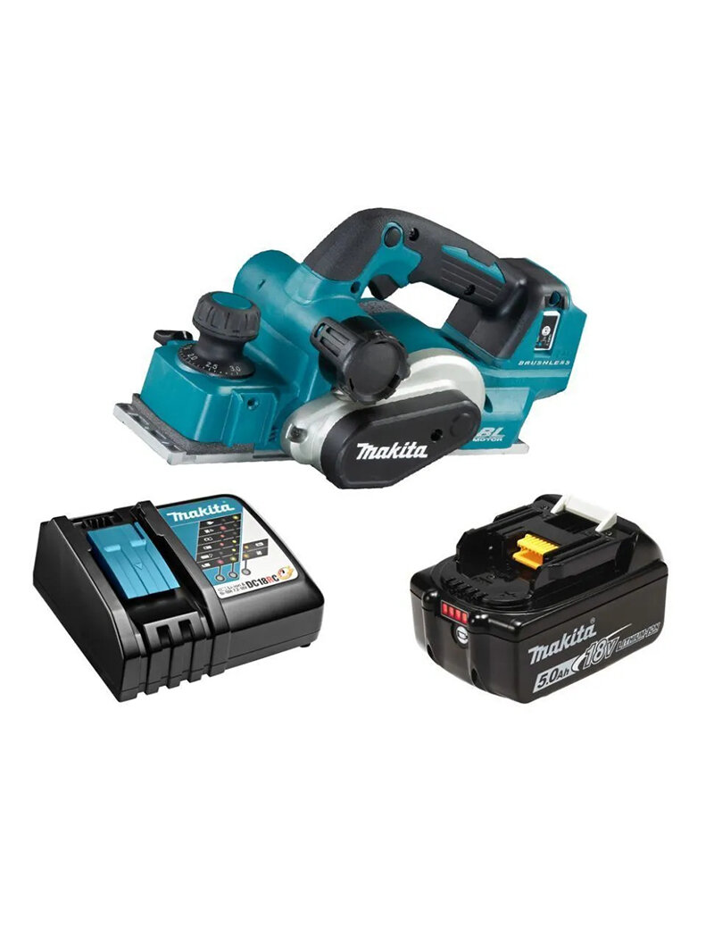Рубанок Makita DKP181RT с функцией плавного пуска на 1 аккумуляторе