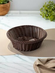 Корзина плетеная для хранения, круглая, декоративная, 25х8 см