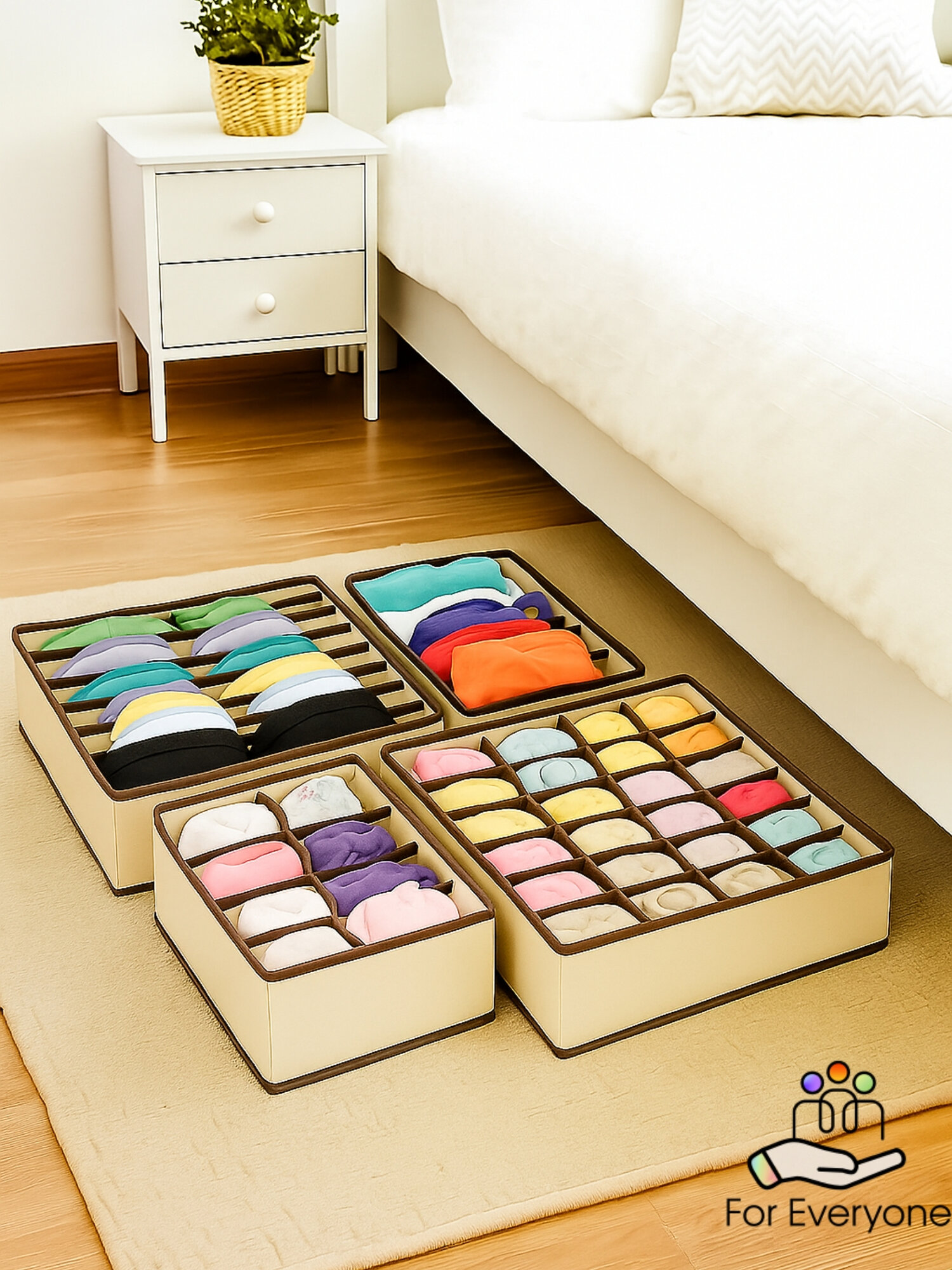 Органайзер для шкафа Органайзер для хранения органайзер для вещей набор 4 шт бежевый