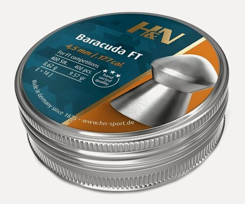 Изображение товара Пули для пневматики H&N Baracuda FT 4,5 мм, 0,62 гр, 400 штук