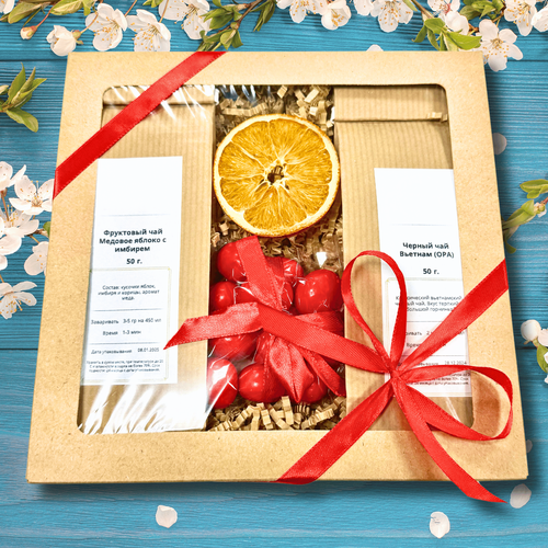 Подарочный набор на любой праздник Мелодия чаепития 2 вида чая и сладости 1390₽