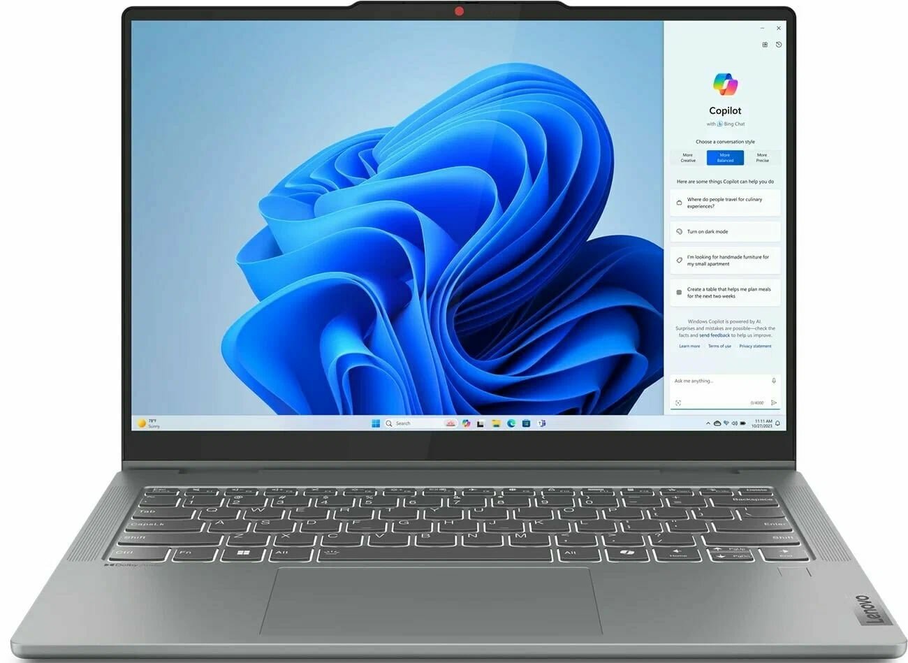Ноутбук Lenovo IdeaPad 5i 14 2-in-1 83DT000FUS (Intel Ultra 7, 16 ГБ, 512 ГБ SSD, Touch, Full HD+, Windows 11) Серый