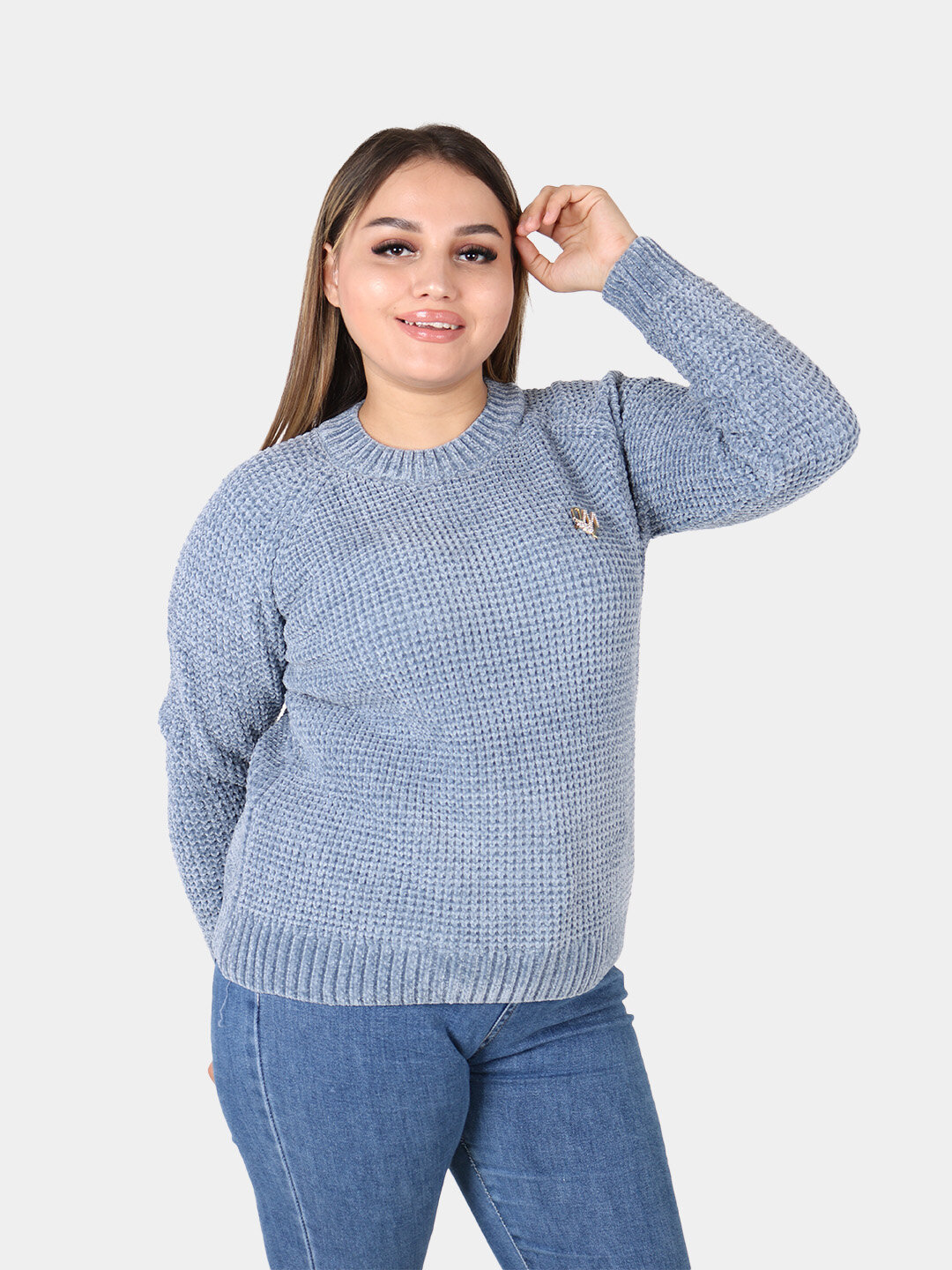 Джемпер , размер One Size, серый металлик — фото 1