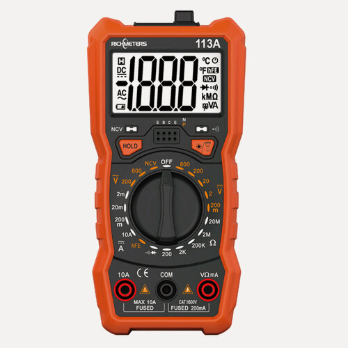 Изображение товара Richmeters RM113A NCV Digital Multimeter 2000 Counts HFE AC/DC Измерение напряжения с магнитным всасывающим вспышками вспышка многометра