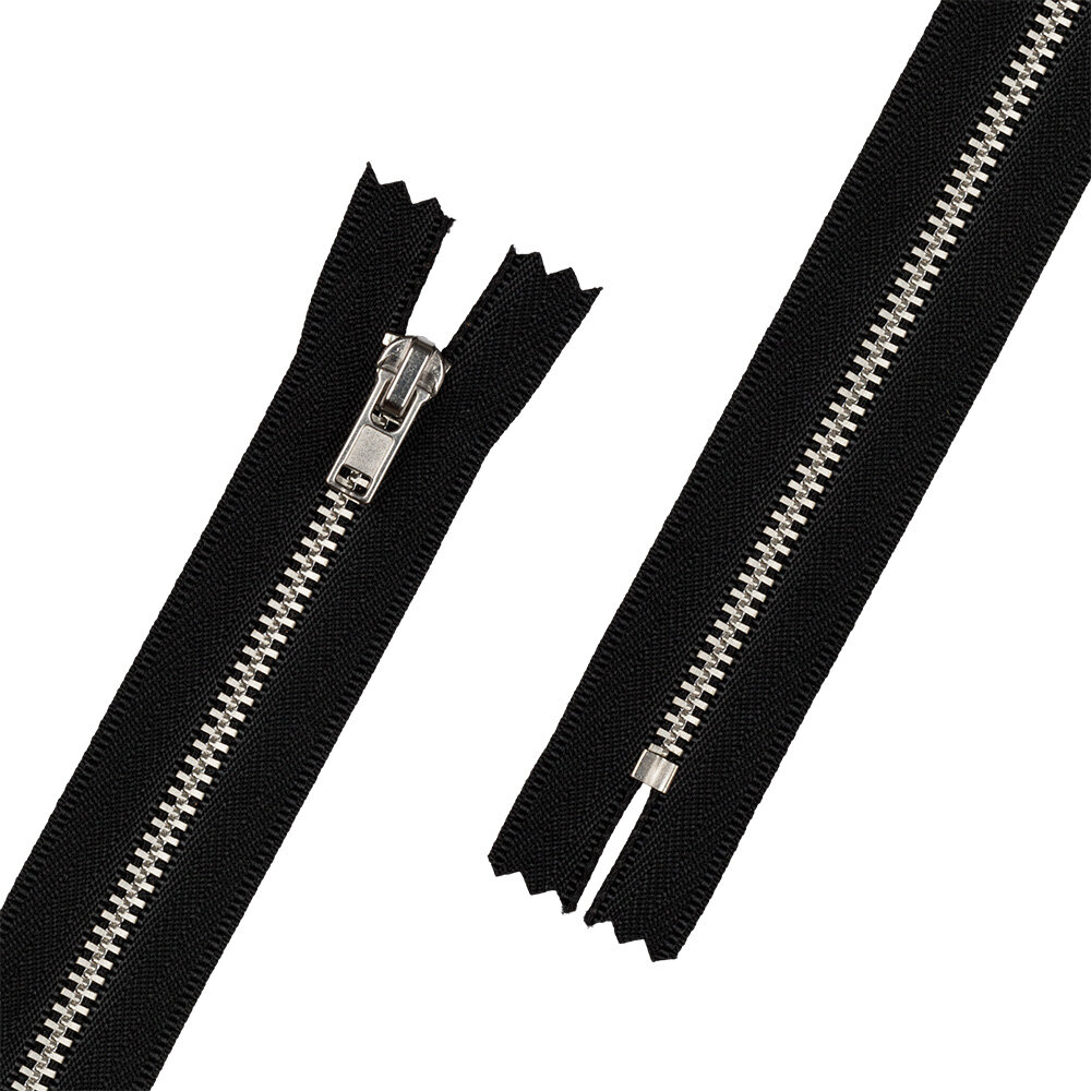 Gamma молния ZIP 3N-AG82 металл никель однозамковая 18 см Тип 3 неразъёмная черный №310