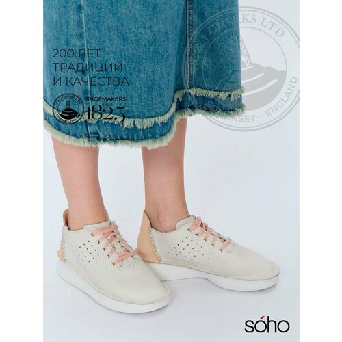 фото Кроссовки clarks осень-зима 2023, полнота d, размер 37 eu, off white combi