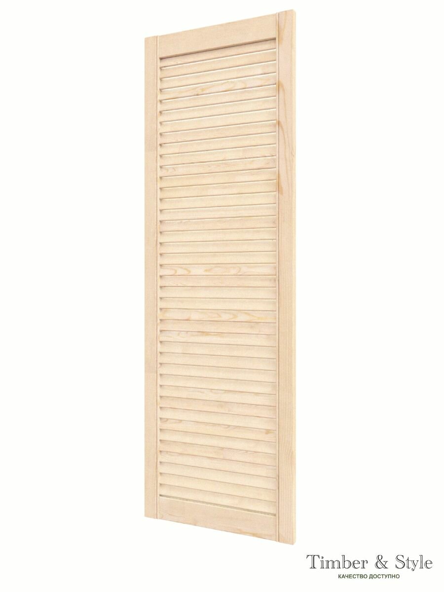 Дверь жалюзийная деревянная Timber&Style 1205х394 мм, комплект из 2-х шт, сосна сорт Экстра — фото 1