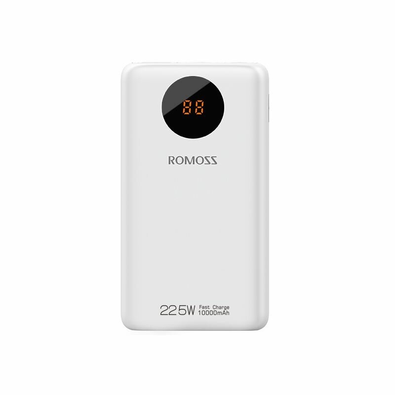 Внешний аккумулятор Romoss, 10000mAh, быстрая зарядка, белый