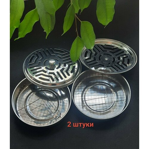 Подставка для спиралей от комаров и мошек металл цвет серый металлик 2шт 446₽