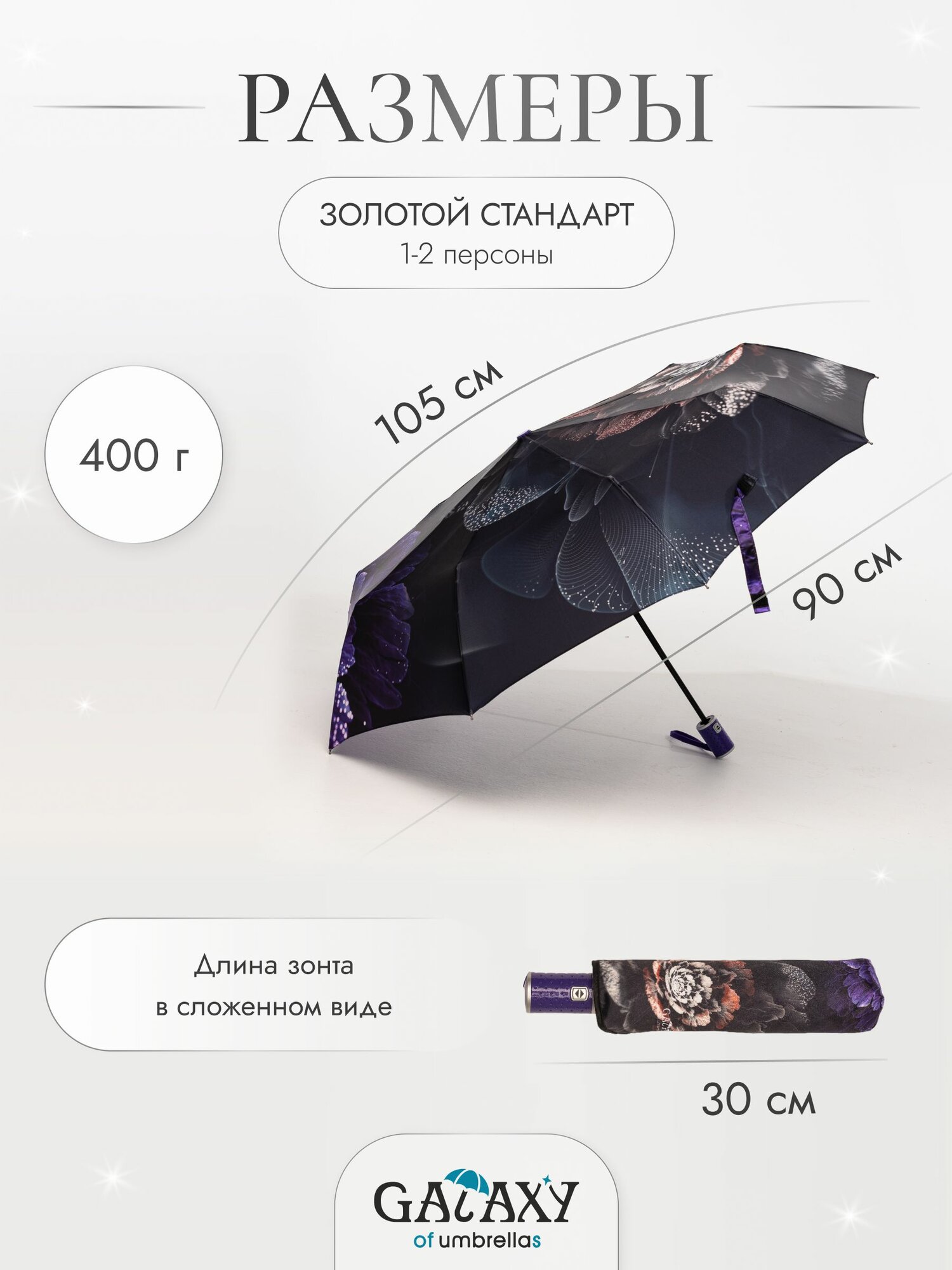 Зонт GALAXY OF UMBRELLAS, фиолетовый — фото 1