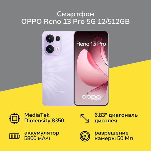 Смартфон OPPO Reno 13 Pro 5G 12512GB Серый 69999₽
