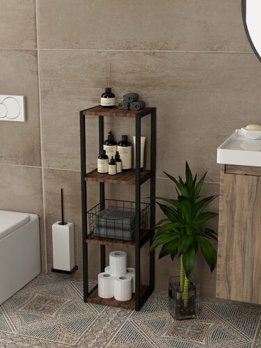 Изображение товара Полка IamLoft, для разных помещений, ЛДСП/металл, максимальная нагрузка 80 кг, высота 98 см