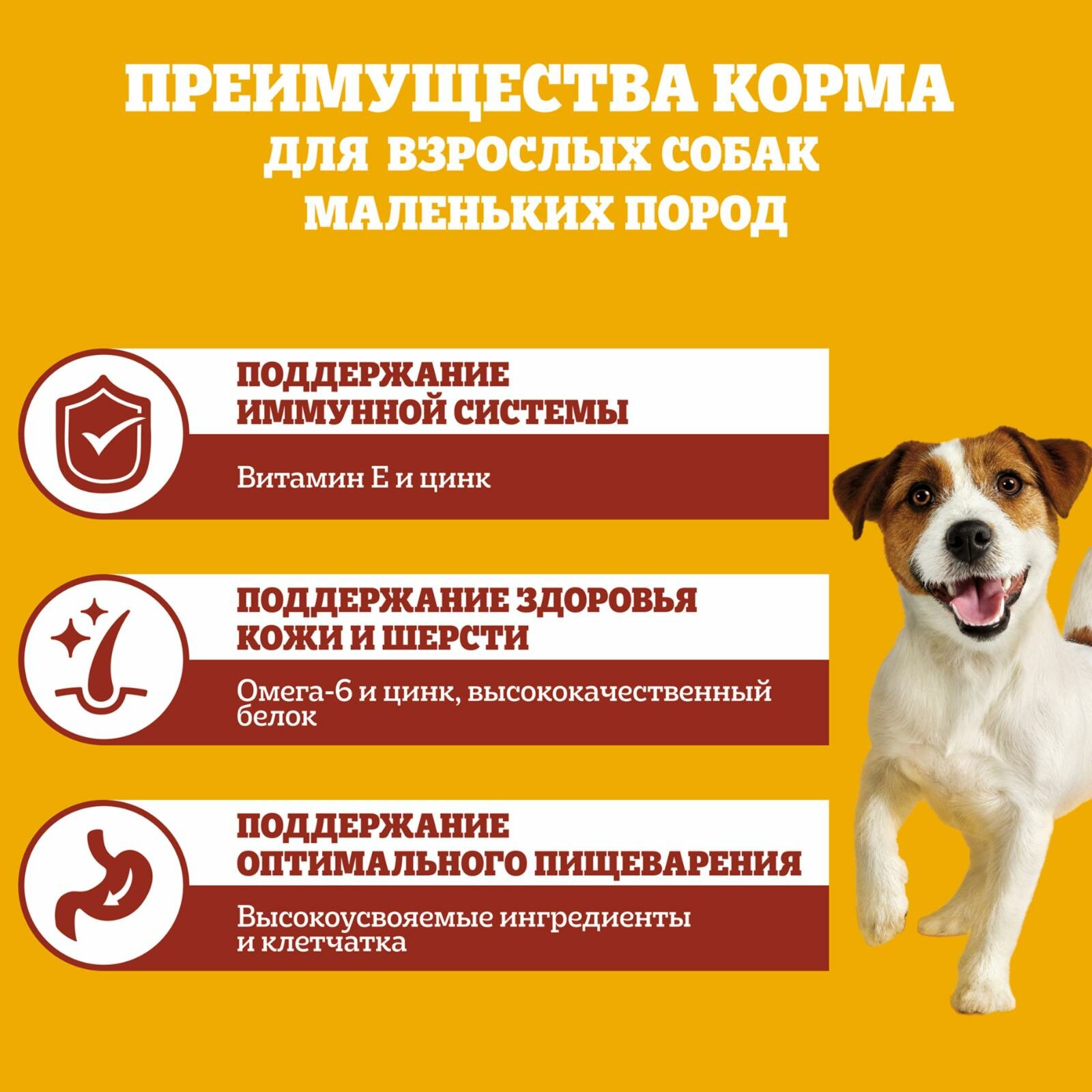 Сухой полнорационный корм PEDIGREE® для взрослых собак маленьких пород, с говядиной, 2кг — фото 1