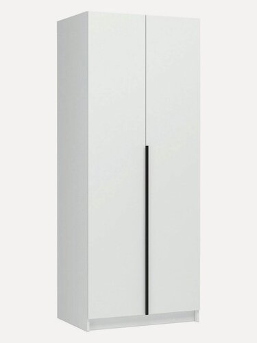 Изображение товара Распашной шкаф для одежды и хранения вещей Рейми со штангой, с полками, с ящиками, 80х55х200 см, Белый