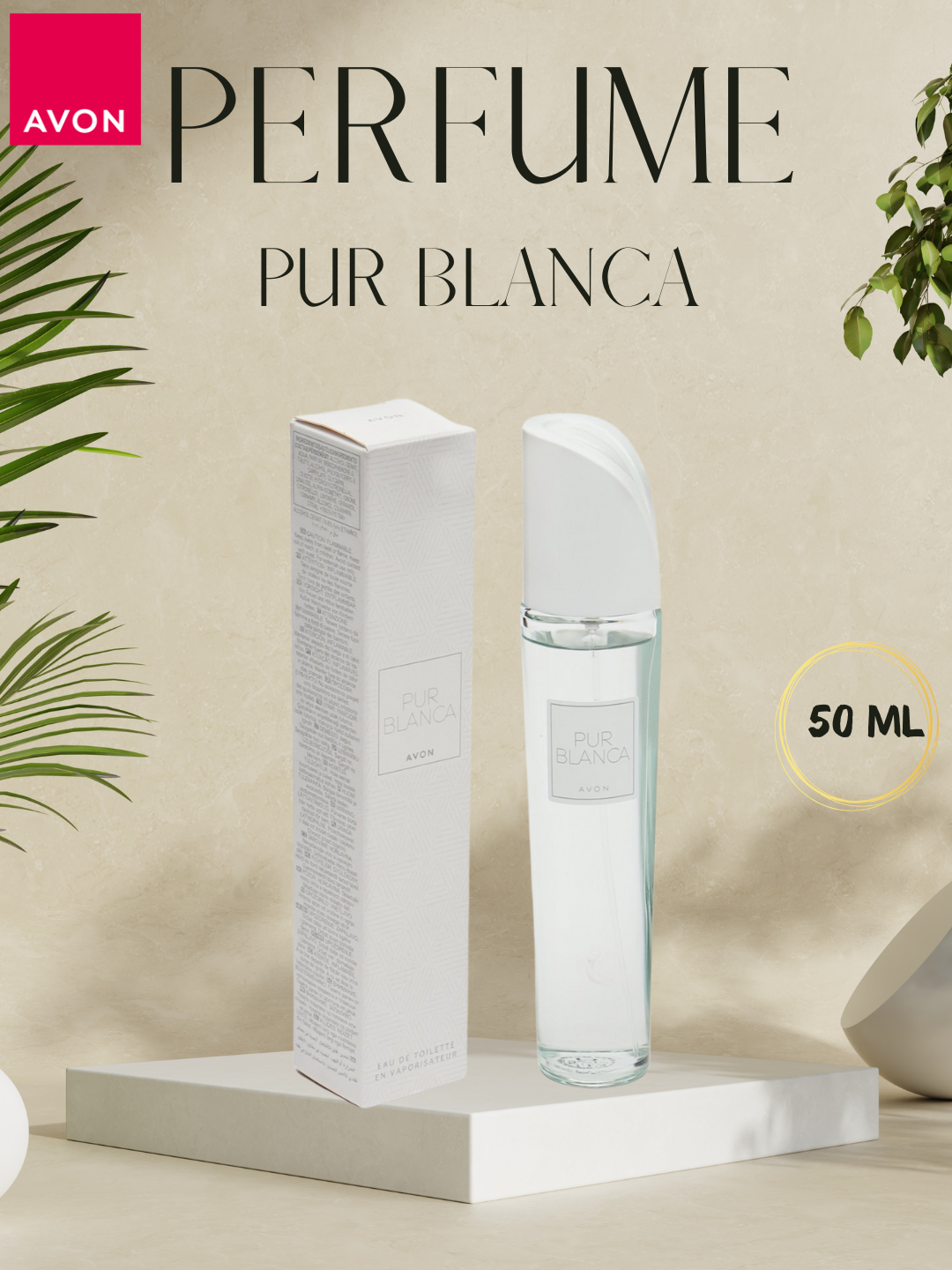 Туалетная вода для женщин AVON "Pur Blanca", 50 мл