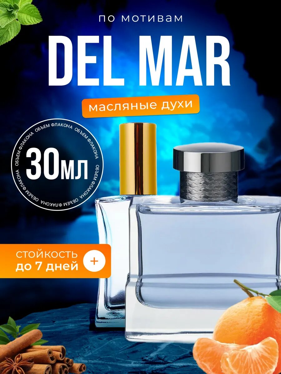 Духи масляные по мотивам Del Mar Балдессарини Дель Мар парфюм мужские стойкие