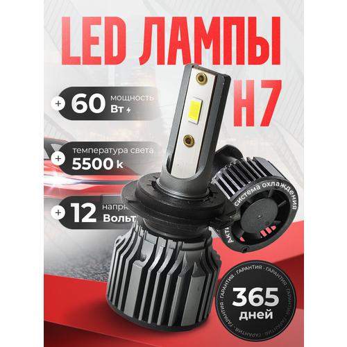 Светодиодные Led лампы H3 автомобильные 60 Ватт, 4000 Люменов, 5500 Кельвинов