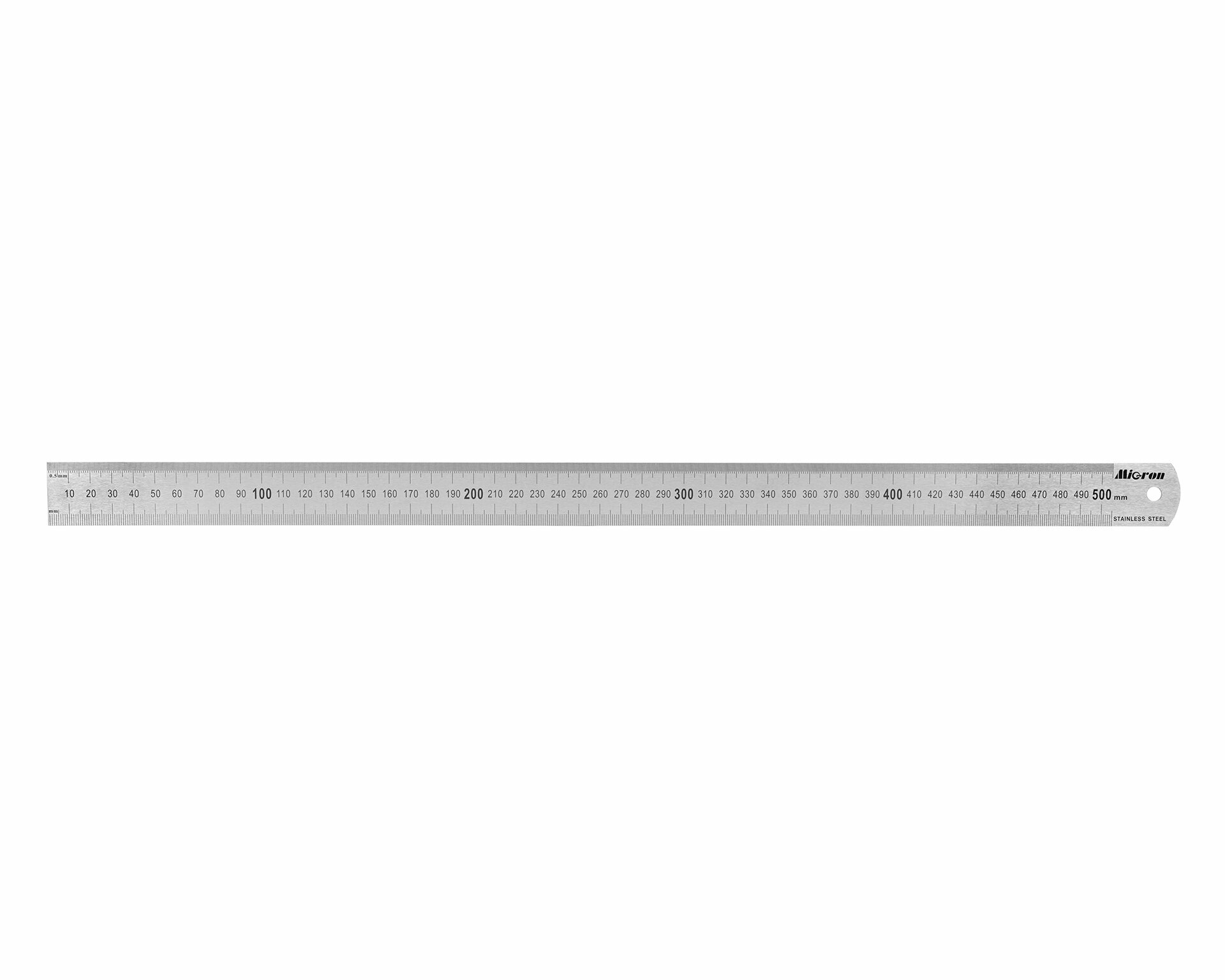 Линейка измерительная двухстороняя 500х30мм металлическая Micron