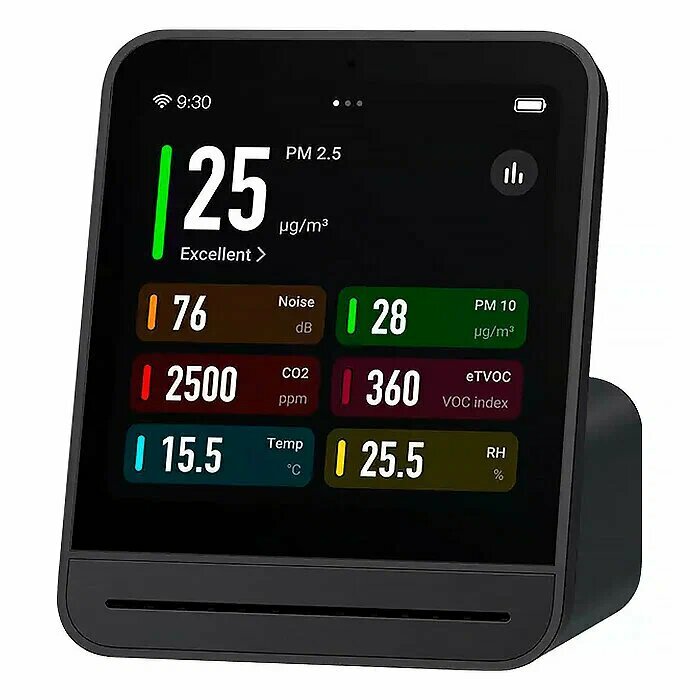Изображение Анализатор качества воздуха Xiaomi Qingping Air Monitor 2(CGS2), черный, CN