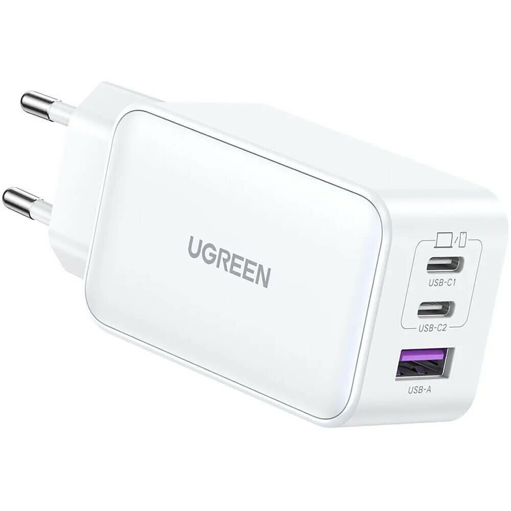 Зарядное устройство Ugreen CD244 Nexode GaN Tech Fast Charger белый (2xUSB-A/USB-C) — фото 1