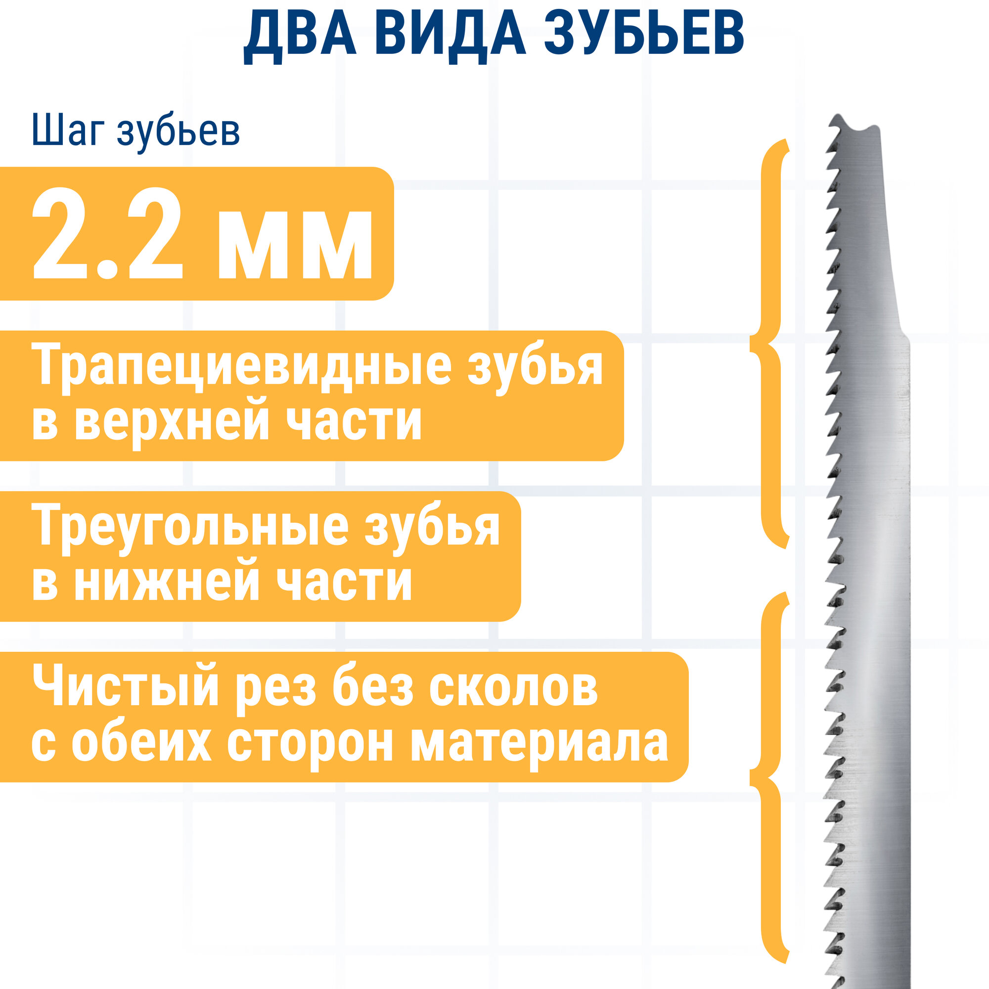 Пилки для лобзика по дереву, ДСП ПРАКТИКА тип T308B 116 х 90 мм, чистый рез, HCS (2шт.) (775-358) — фото 1