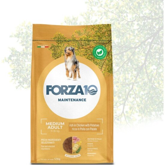 Корм сухой FORZA10 Maintenance Medium Adult для взрослых собак средних пород с курицей и картофелем, 12 кг