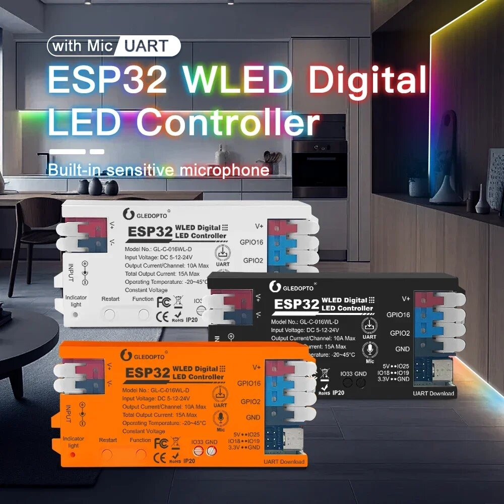 Gledopto ESP32/8266 RGB контроллер для светодиодной ленты, 001WL WLED Remote