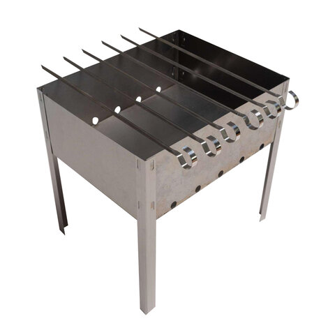 Мангал сборный размер 350х240х350 мм + 6 шампуров в плёнке длина 330мм в пленке ххх 701724