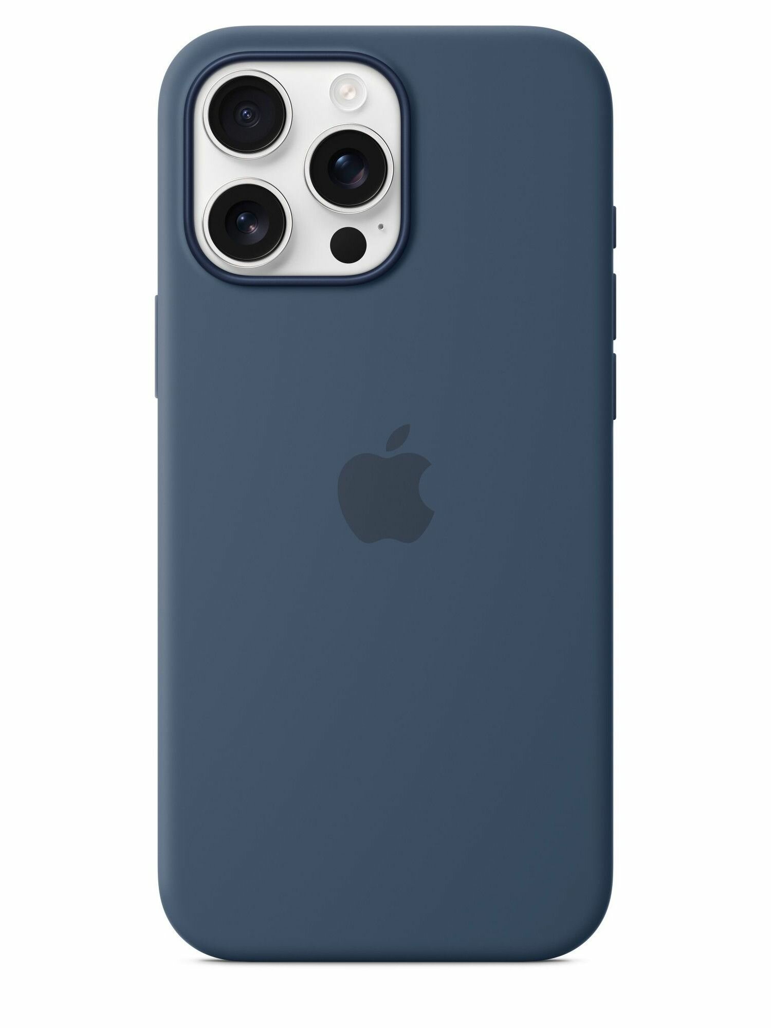 Чехол на айфон 16 про макс силиконовый с кнопкой для Camera Control и MagSafe / Silicone Case Denim для iPhone 16 Pro Max — фото 1