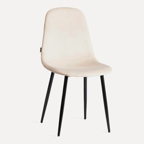 Изображение товара Комплект стульев для кухни TetChair, 2 шт, велюр, бежевые/черные