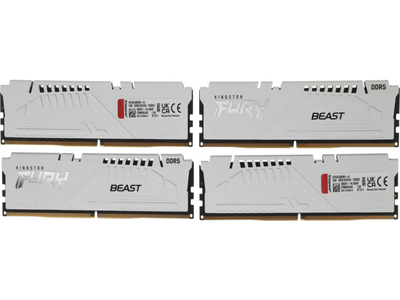 Память DDR5 4x16GB 5200MHz KF552C40BWK4-64 Fury Beast RTL Gaming PC5-41600 CL40 DIMM 288-pin 1.25в kit single rank с радиатором Ret