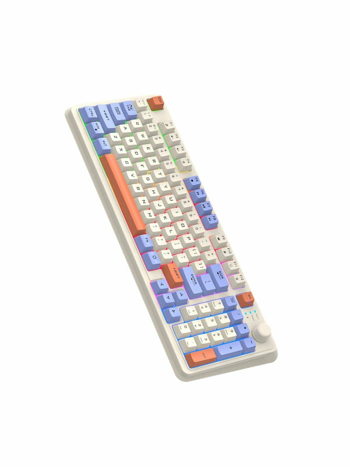 Bluetooth-compatible 2.4G Mechanical Feel Gaming Keyboard RGB Light Wireless Keyboard 94 Keys Keypad Gamer For Laptop