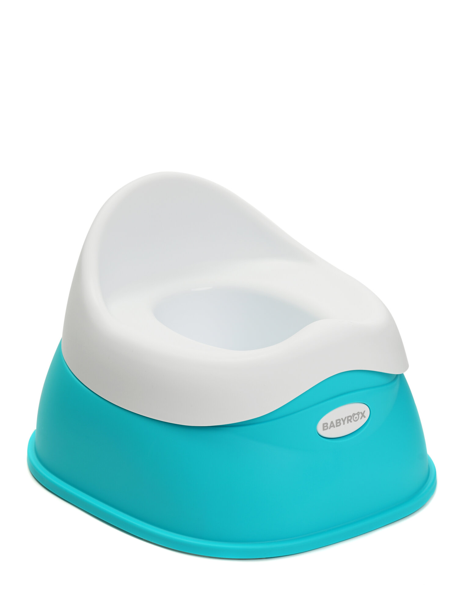 Горшок детский BABYROX бирюзовый, со съемной чашей, анатомический, защита от брызг — фото 1