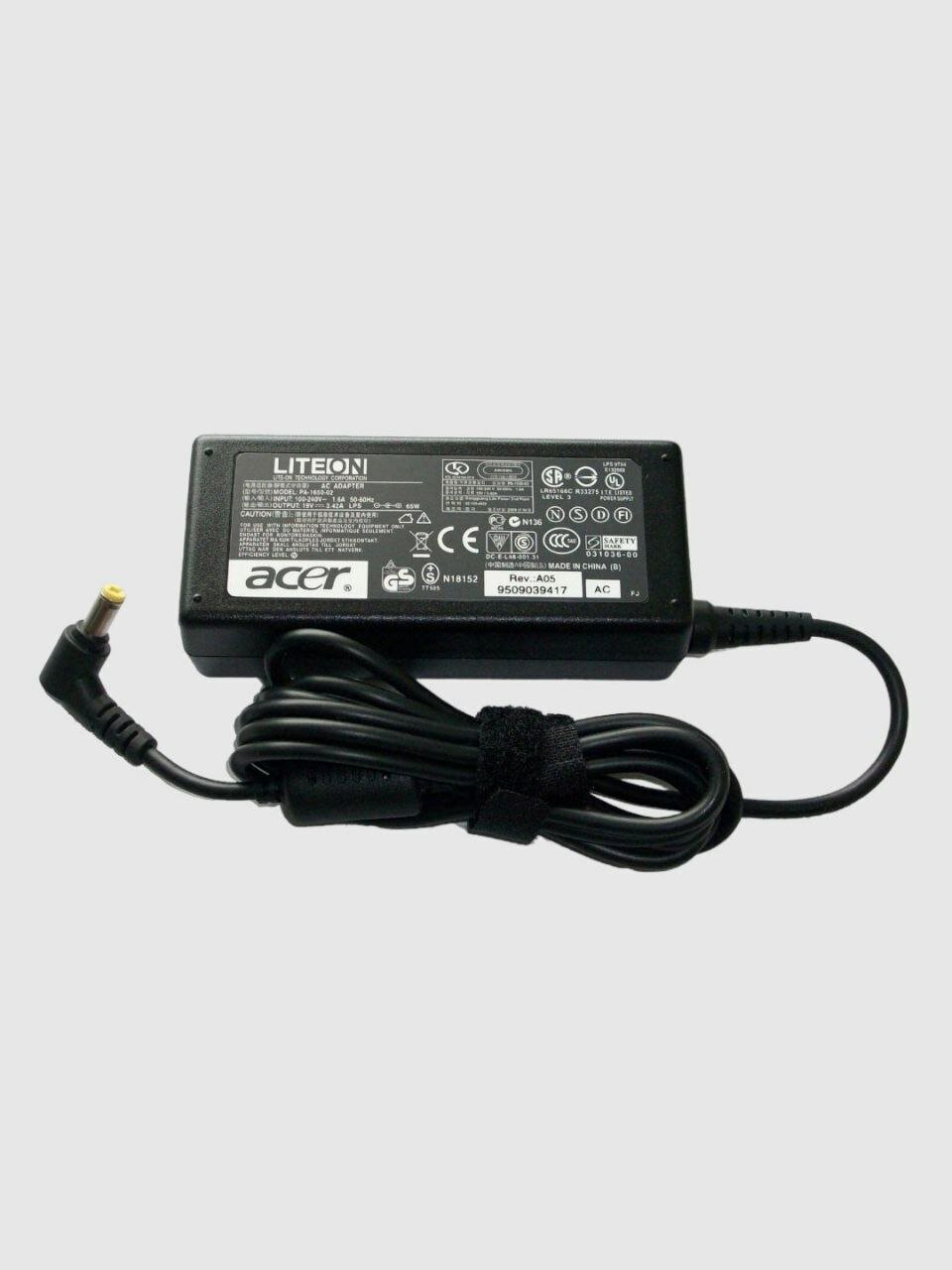 Зарядное устройство, для ноутбука, Acer, 19 В, 3.42 A, 65 W, с штекером 5,5 мм x 1,7 мм
