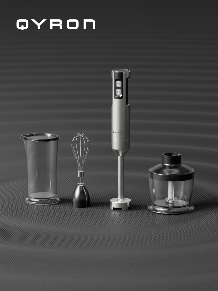 Блендер погружной QYRON BH601 турбо-режим нержавеющая сталь венчик и измельчитель
